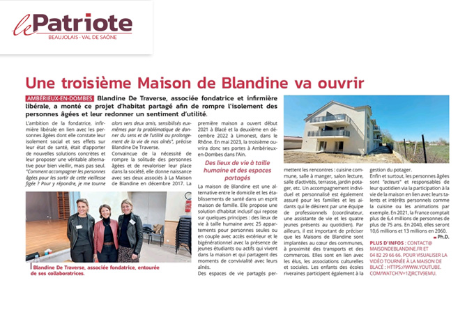 Une troisième Maison de Blandine va ouvrir à Ambérieux-en-Dombes